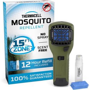 imageThermacell Mosquito Portable Repeller Includes 12Hour Refill 15 Foot Zone of Protection Highly Effective Mosquito Repellent Deet Free Bug Spray Alternative Scent FreeOlive Green