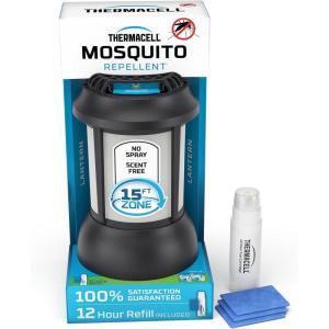 imageThermacell Mosquito Repellent Lantern No Spray Mosquito Repellent For Patios Includes 12Hours of Protection ScentFree No Flame Citronella Candle AlternativeBlack