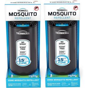 imageThermacell Mosquito Repeller Patio Shield Includes 12Hour Refill Highly Effective Mosquito Repellent for Patio Bug Spray Alternative Scent Free No Candles or FlamesGraphite 2pack
