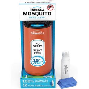 imageThermacell Patio Shield Mosquito Repeller 2Pack Bundle Includes 24Hour Refill ampamp 6 Repellent Mats Highly Effective Mosquito Repellent for Patio Bug Spray AlternativeCanyon