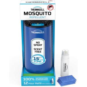 imageThermacell Patio Shield Mosquito Repeller 2Pack Bundle Includes 24Hour Refill ampamp 6 Repellent Mats Highly Effective Mosquito Repellent for Patio Bug Spray AlternativeRoyal Blue